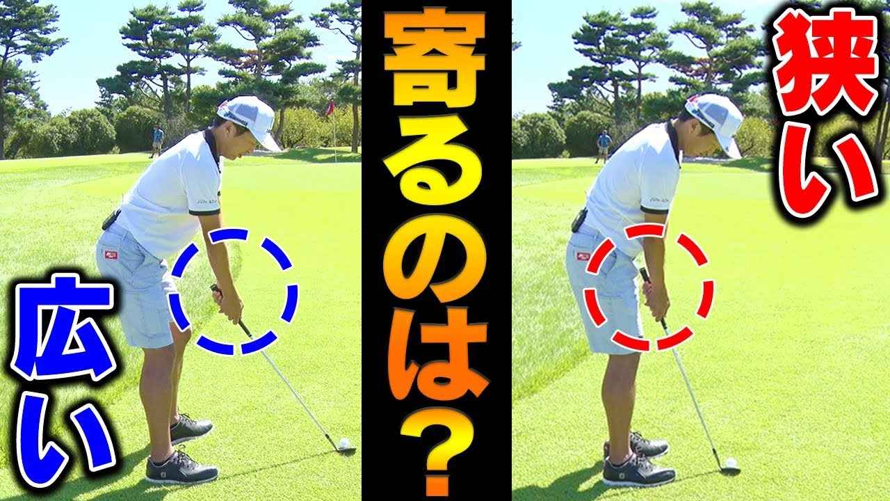 振り幅  目安距離  腰  約30y  胸  約50y  肩  約70y